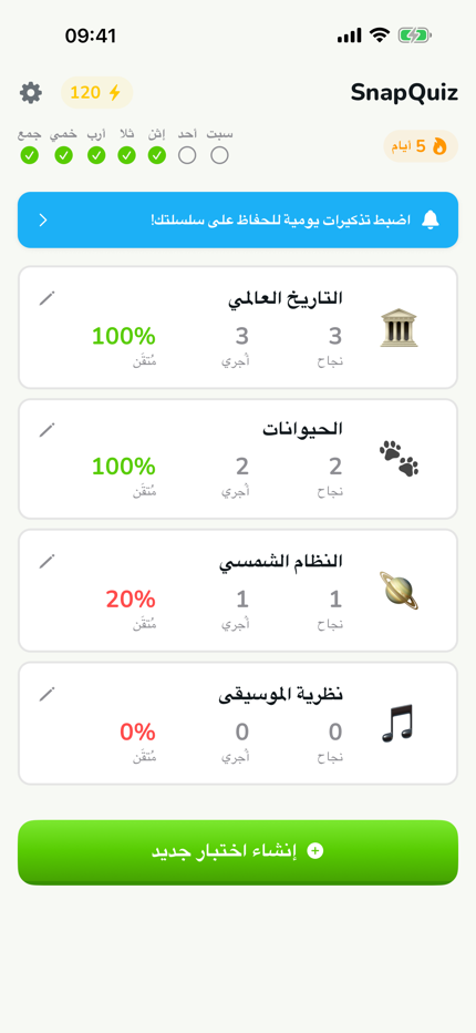 لوحة التعلم الخاصة بك